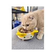Ayaklı Pikachu Kedi Seramik Mama Kabı