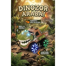 Hareketli Dinozor Oyuncak Araba - Işıklı, Müzikli, Çarp Dön Özellikli T-rex Kamyon - 2 Yaş+ Çok Renkli