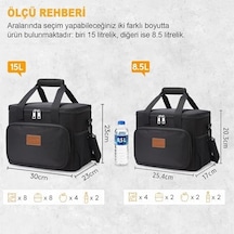 Termal Çanta, Soğuk Sıcak Tutucu Yalıtımlı Beslenme Çantası, Soğutucu Buzluk Yemek Çantası 8,5l - Siyah .