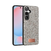 Samsung Galaxy  Uyumlu,  S24 Bright Simli Kapak - Gümüş