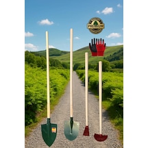 Bahçe Küreği, Üçgen Çapa, Ay Çapa, Bel Küreği Ve Eldiven Set 9 Pa