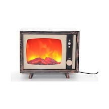Tv Tasarımlı Ledli Şömine Lamba Çok Renkli