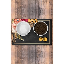 Evaşk  Vinil Kaymaz Tabanlı Keçe Baskılı Evcil Hayvan Pet Mama Paspası 30x45 Renk PATİ PM16MPA