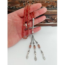 Özel El İşi Kapsül Kesim Full Gümüş İmame Gümüş Püskül Işıklı Kutusuyla Efsane Zültanit Tesbih... Ölçü: 6,5 X 9,5 Açık Pembe