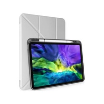 Mey İthalat Samsung Galaxy Uyumlu, Tab A9 Plus Kılıf Kalemlikli Mars Tablet Kılıfı - Gri