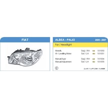 Ayfar Komple Far Fiat Palio Albea 2005 Sağ krom Tip elektrik N11.315