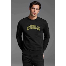Riverdale Riverdale Baskılı Siyah Erkek Örme Sweatshirt