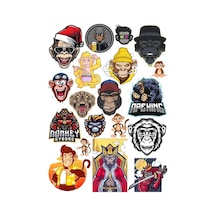 Maymun Sticker Set 08 15 Parça Telefon, Tablet, Defter, Laptop Sticker