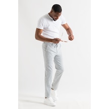 Slimfit Çizgili Beli Lastikli İplikli Duble Ve Boru Paça Yazlık Erkek Jogger Pantolon 001