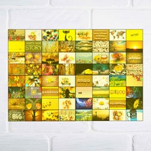 Pinterest Aesthetic Sarı Duvar Posteri Kolaj 64 Adet 10x15 Cm