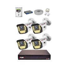 Fury 15 Warm Led Ip Güvenlik Kamera Seti 4 Kameralı Sesli 4mp Gece Renkli Su Geçirmez 1403s 500gb