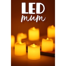 8 Adet Mini Led Mum Seti Pilli Dumansız Alevli Ledli Dekoratif Yapay Mum Dekor Işığı 8 Adet M Tek Renk