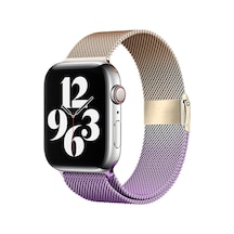 E2m Apple Uyumlu  Watch 42-44-45-49mm Krd-31 Metal Çift Renkli Lila Kordon