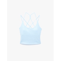 Koton Çapraz Askılı Sırt Detaylı Pötikareli Spor Bluz Mavi Ekose 6sak30185nk Mavi Ekoseli