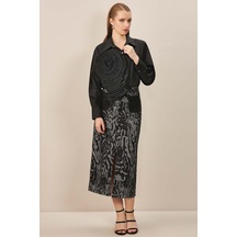 Evaze Çok Renkli Baskılı Etek Çok Renkli