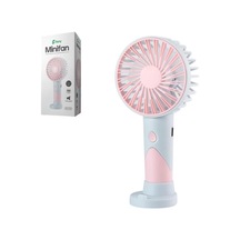Feny Fn-f20 Pembe-açık Mavi Kademeli Ultra Sessiz Şarjlı Taşınabilir 500mah Mini El Fanı