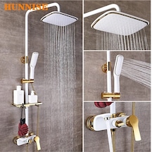 Banyo Bataryası Duş Seti Altın Dore Beyaz