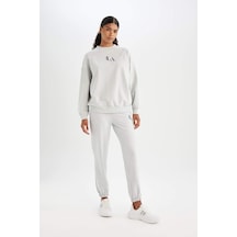 DeFactoFit NBA Los Angeles Lakers Oversize Geniş Kalıp Çift Cepli Standart Boy Jogger Eşofman Altı C8105AX24AUGR519 Gri