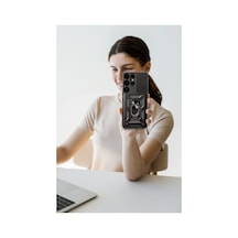 Samsung Galaxy Uyumlu   S25 Ultra Kılıf Pars Lens Yüzüklü Silikon - Kırmızı