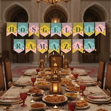 Ramazan Renkli Banner Süs - Hoşgeldin Ramazan Çok Renkli