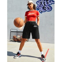 Superlife Kadın Unified Collective Baskılı Standart &regular Kalıp Şort Spr25srk084 Siyah