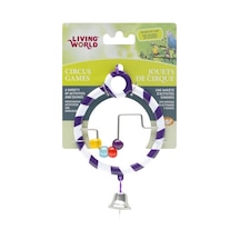 Living World Kuş Oyuncağı Zilli Boncuklu Halka Mor