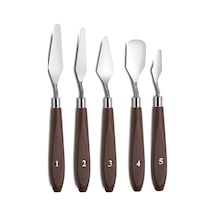 Südor Kırtasiye 5'li Metal Spatula Seti Çelik Spatul Akrilik Boya Yağlı Boya Hobi Çalışması