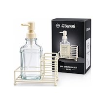 Barotti Dmr-9780 Sıvı Sabunluk Seti 500ml Cam Şişe Beyaz Pompa Beyaz Metal Stand Diğer