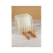 Ahşap Mutfak Organizeri, Ahşap Mutfak Düzenleyici, Ahşap Tabaklık, Ahşap Bardaklık, 28x10 Kahverengi