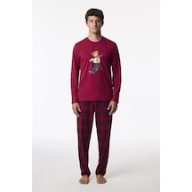 Penti Erkek Ski Dream Ayı Desenli Pantolon Uzun Kollu Pijama Takımı Çok Renkli