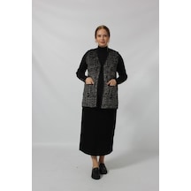 Modaberray Y766 Siyah-beyaz Mozaik Desenli Cepli Mevsimlik Anne Yelek Siyah - Beyaz