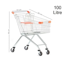 100 Litre Atmaca Metal Market Alışveriş Arabası / En:51 Boy:85 Yükseklik:95 Cm