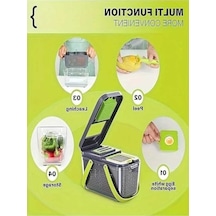 Ankatek Çok Fonksiyonlu Sebze Kesme Aracı, Green Yeşil, Şekilli Kesim, Kırmızı Ayracı, Mutfak Gereksinimi Yeşil Yeşil