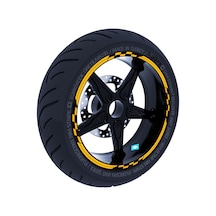 Moto GP Yarış Bayraklı Limon Sarısı Jant Şeridi Sticker Çınar Extreme