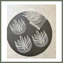 Bezos 6 Lı Dantel Kahve Sunumluğu 15x15 Cm Asorti Desenli Zarif Sunum Aksesuarı Bezos1