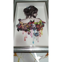Kelebekli Kız 35 X50 Rölyef Tablo