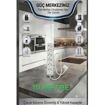 Vikomulti-let 6 Lı 1-15 Metre Arası Çocuk Korumali 3x2.5 % Yüz Tam Bakır Ttr Kablolu Uzatma Seyyar Markanin Özel Üretimi   Tse Fişli Bakir Kablolu 10 Metre - 895052337 10 Metre - 895052337 10 - 15 M