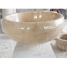 Bej Mermer Oval Kase Lavabo