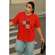Benroma Büyük Beden Love Is Wıld Baskılı Unisex Tişört Çok Renkli