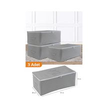 3 Adet - Küçük Boy Baskı Detaylı Antrasit Hurç 52 X 28 X 21 Cm Tela 55 X 28 Gri Tr Diğer
