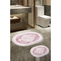 Alanur Trend Kaymaz Taban Oval Saçaklı Dijital Banyo Takımı pudra