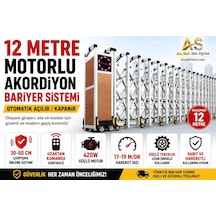 12 Metre Motorlu Akordiyon Bariyer Sistemi Otomatik, Uzaktan Kumandalı, Çarpışma Önleyici
