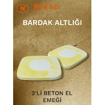 2 Li Beton Bardak Altlığı Betonun Şıklığı El Emeğinin Değeri Sarı Sarı