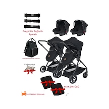 Öykü Bebek Dunyasi Ayrılıp Birleşebilen Travel Sistem Ikiz Bebek Arabası 2 Adet Yağmurluk Ve Ayak Örtüsü