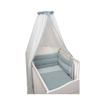 Lüks Fırfırlı Bebek Beşik Cibinlik Tülü Şık Ve Koruyucu Bebek Odası Cibinliği Mavi - 888187017