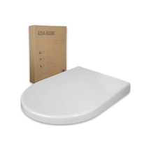 Bagno Otomatik Kapanma Sistemli Klozet Kapağı, Antibakteriyel, Ab'de Üretilmiştir, Çıkarılabilir Duroplast Klozet Kapağı, D Şeklinde Üst Üste Biner, Yumuşak Kapanma, Beyaz Zero Model Siyah