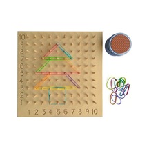 Sayılar Geometrik Şekiller Ile Lastik Ve Pim Geçirme Montessori Oyunu