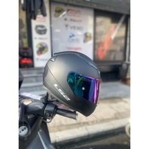 Ls2 Rapıd Mat Siyah Kask - Gökkuşağı Vizör Çok Renkli