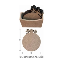Ahşap Kurdela Bardak Altlığı 11x9cm L390 Ahşap
