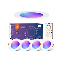 Smart Led Spot Lamba, 6000k Beyaz, 220v, Telefon Uygulaması İle Kontrol Edilebilir, Rgb Renk Değiştiren Dusktec 110m Çok Renkli